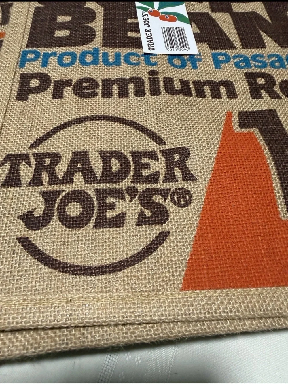 Trader Joe's Jute Coffee Bean Tote Bag - NEW RELEASE set of 2